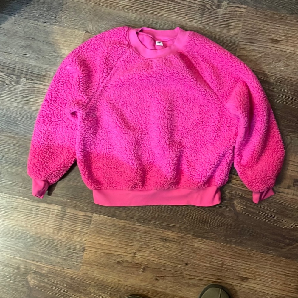 Old navy bright pink fuzzy sweatshirt